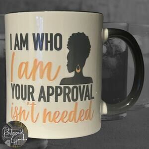 I Am Who I Am White and Black Mug